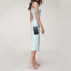 Pre Owned Chanel Black Quilted Leather Phone Holder Crossbody Bag               