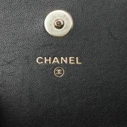 Pre Owned Chanel Black Quilted Leather Phone Holder Crossbody Bag               