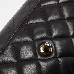 Chanel Black Quilted Lambskin Leather Maxi Classic Double Flap Bag