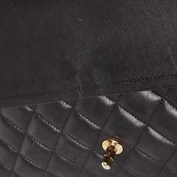 Chanel Black Quilted Lambskin Leather Maxi Classic Double Flap Bag