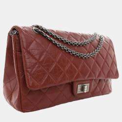 Chanel Red Leather 227 Medium Reissue Double Flap Reissue Shoulder Bag