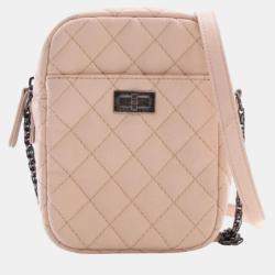 Chanel Pink Quilted Grained Leather Vertical Reissue Camera Shoulder Bags