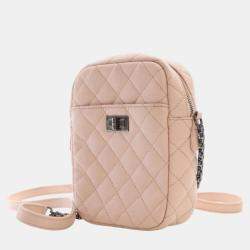 Chanel Pink Quilted Grained Leather Vertical Reissue Camera Shoulder Bags