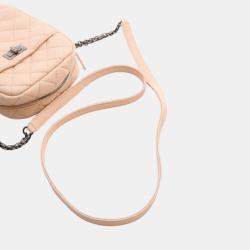 Chanel Pink Quilted Grained Leather Vertical Reissue Camera Shoulder Bags