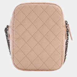 Chanel Pink Quilted Grained Leather Vertical Reissue Camera Shoulder Bags