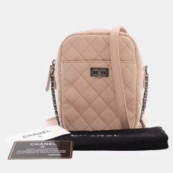 Chanel Pink Quilted Grained Leather Vertical Reissue Camera Shoulder Bags