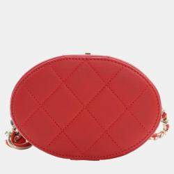 Chanel Orange CC Lambskin Elegant Chain Vanity Case