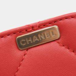 Chanel Orange CC Lambskin Elegant Chain Vanity Case