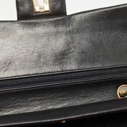 Pre Owned Chanel Black Quilted Lambskin Leather Medium Classic Double Flap Bag