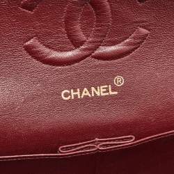 Pre Owned Chanel Black Quilted Lambskin Leather Medium Classic Double Flap Bag