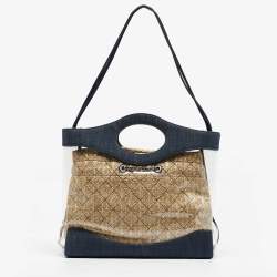 Chanel Navy Blue PVC and Denim 31 Shopping Bag