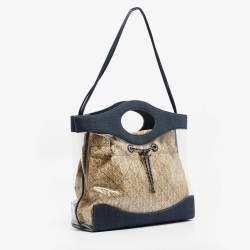 Chanel Navy Blue PVC and Denim 31 Shopping Bag