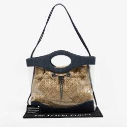 Chanel Navy Blue PVC and Denim 31 Shopping Bag