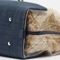 Chanel Navy Blue PVC and Denim 31 Shopping Bag