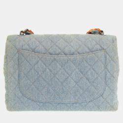 Chanel Blue Quilted Denim Classic Flap Bag