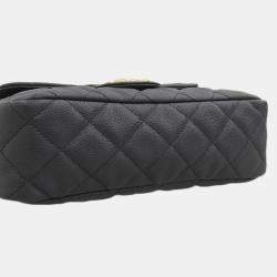 Chanel Black Caviar Quilted Wavy CC Hobo Bag