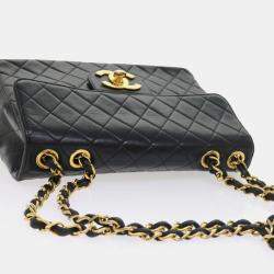 Chanel Black Leather Classic Double Flap Bag