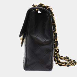 Chanel Black Leather Classic Double Flap Bag