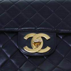 Chanel Black Leather Classic Double Flap Bag