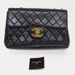 Chanel Black Leather Classic Double Flap Bag