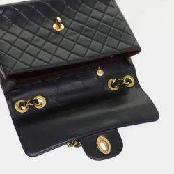 Chanel Black Leather Classic Double Flap Bag