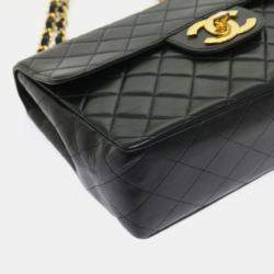 Chanel Black Leather Classic Double Flap Bag