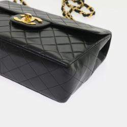 Chanel Black Leather Classic Double Flap Bag