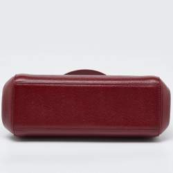 Pre Owned Chanel Red Caviar Leather CC Frame Bag