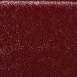 Pre Owned Chanel Red Caviar Leather CC Frame Bag