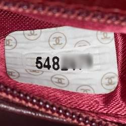 Pre Owned Chanel Red Caviar Leather CC Frame Bag