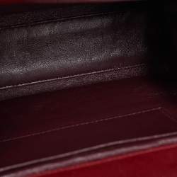 Pre Owned Chanel Red Caviar Leather CC Frame Bag