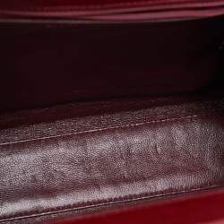 Pre Owned Chanel Red Caviar Leather CC Frame Bag
