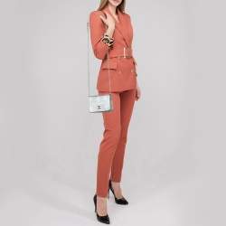 Pre Owned Chanel Silver Leather Mini Propeller Flap Bag