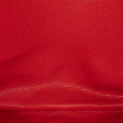 Pre Owned Chanel Medium Classic Chevron Caviar Double Flap Bag