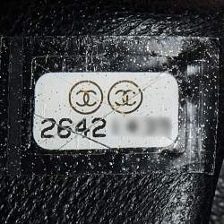 Pre Owned Chanel Black Chevron Caviar Leather and Lizard Medium Coco Top Handle Bag