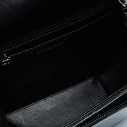 Pre Owned Chanel Black Patent Leather Vintage CC Square Flap Bag
