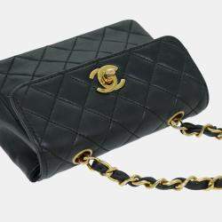 Chanel Black Quilted Lambskin Turnlock Flap Bag