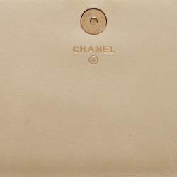 Chanel Cream Quilted Leather Boy Wallet On Chain