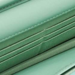 Chanel Light Green Quilted Leather CC Wallet on Chain