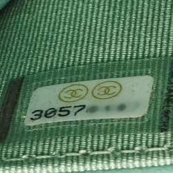 Chanel Light Green Quilted Leather CC Wallet on Chain