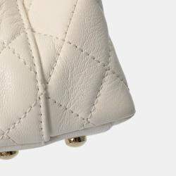 Chanel White Quilted Lambskin Mini Rainbow Coco Top Handle Bag
