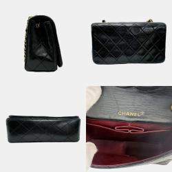 Chanel Black Calf Leather Flap Bag Shoulder Bag
