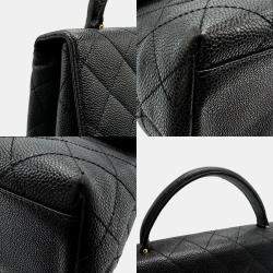 Chanel Black Leather Kelly Top Handle Bags