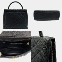 Chanel Black Leather Kelly Top Handle Bags