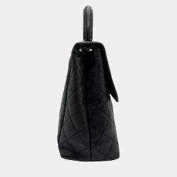 Chanel Black Leather Kelly Top Handle Bags