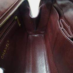 Chanel Bordeaux Chevron Sheepskin Small CC Flap Pocket Camera Bag 