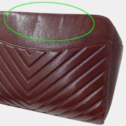 Chanel Bordeaux Chevron Sheepskin Small CC Flap Pocket Camera Bag 
