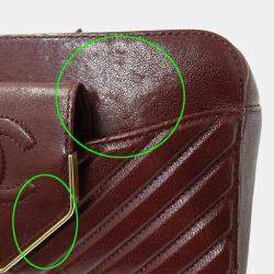 Chanel Bordeaux Chevron Sheepskin Small CC Flap Pocket Camera Bag 