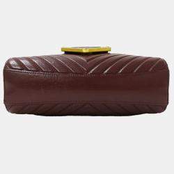 Chanel Bordeaux Chevron Sheepskin Small CC Flap Pocket Camera Bag 