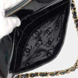 Chanel Black Quilted Patent Medium Chocolate Bar CC Camera Bag 